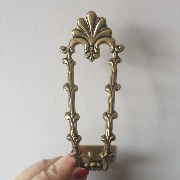 Vintage Brass Hooks Curtain Tie Drapery Holdbacks Wall Mounted Home Decor (2pcs) - Picture 5 of 11